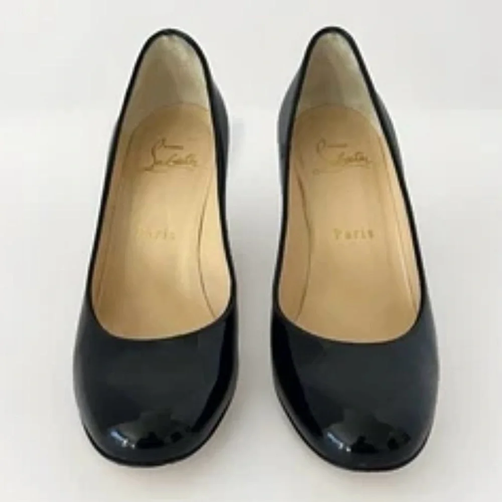 Christian Louboutin Lady Gena Pumps Heels Black Patent Leather Size 35.5 US 5.5 - Picture 5 of 13